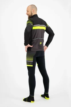 SpodnieroweroweRogelliHEROzwkładkążelową,czarno-odblaskowożółte