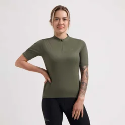 DamskakoszulkarowerowaRogelliCOREzkrótkimrękawem,khaki