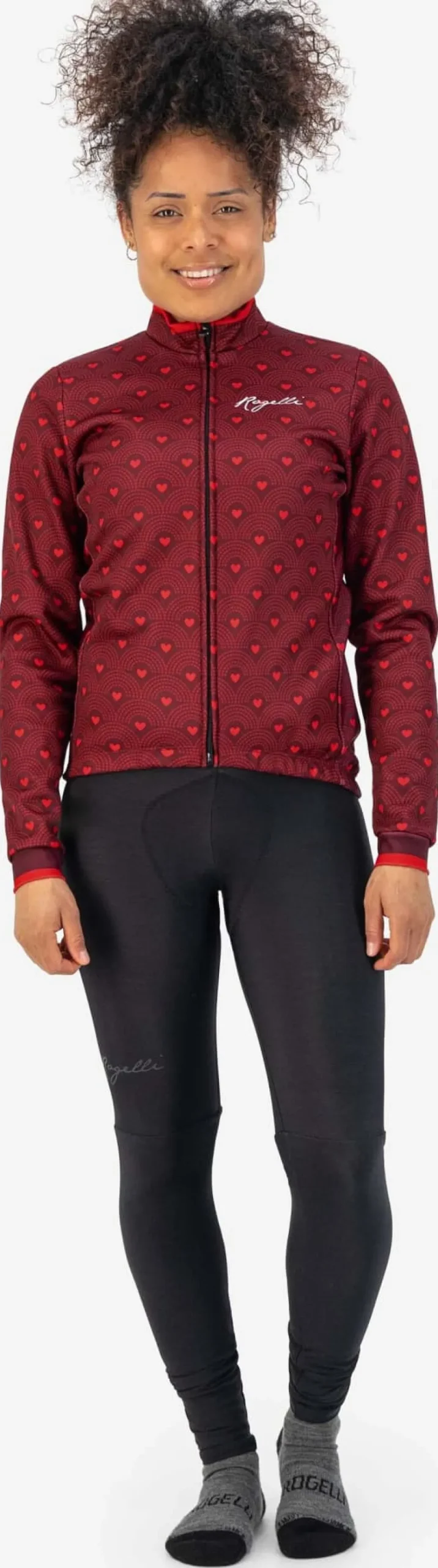 DamskakurtkazimowasoftshellzoddychającympanelemnaplecachRogelliHEARTS,bordowo-czerwona