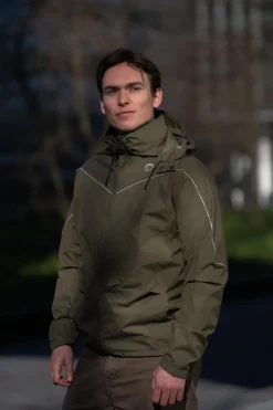 KurtkaprzeciwdeszczowaRogelliCOMMUTERESSENTIALzkapturemibocznymikieszeniami,khaki