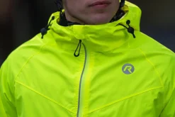 KurtkaprzeciwdeszczowaRogelliCOMMUTERCOREzkapturemibocznymikieszeniami,fluor