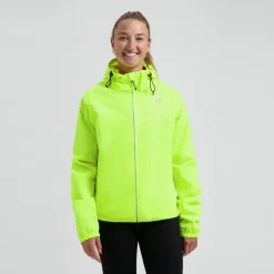 KurtkaprzeciwdeszczowaRogelliCOMMUTERCOREzkapturemibocznymikieszeniami,fluor