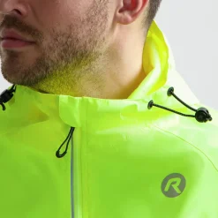 KurtkaprzeciwdeszczowaRogelliCOMMUTERCOREzkapturemibocznymikieszeniami,fluor