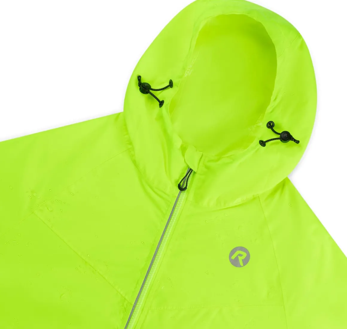 KurtkaprzeciwdeszczowaRogelliCOMMUTERCOREzkapturemibocznymikieszeniami,fluor